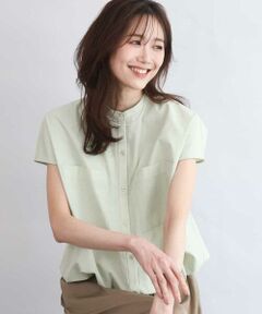 MK MICHEL KLEIN / エムケーミッシェルクラン シャツ・ブラウス | [接触冷感/洗える]ドロストデザインバンドカラーブラウス