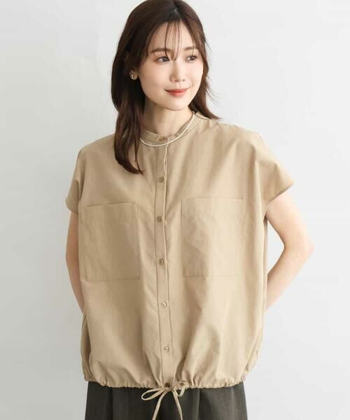 MK MICHEL KLEIN / エムケーミッシェルクラン シャツ・ブラウス | [接触冷感/洗える]ドロストデザインバンドカラーブラウス | 詳細12