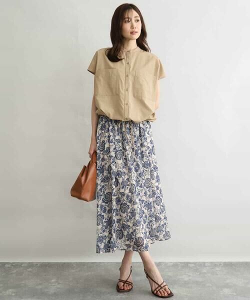 MK MICHEL KLEIN / エムケーミッシェルクラン シャツ・ブラウス | [接触冷感/洗える]ドロストデザインバンドカラーブラウス | 詳細17