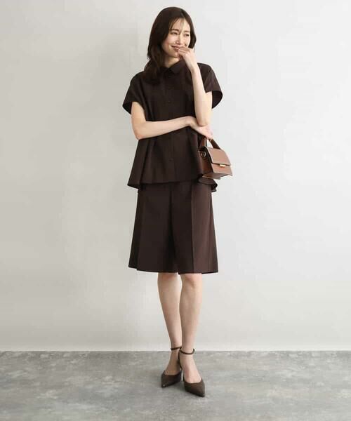 MK MICHEL KLEIN / エムケーミッシェルクラン シャツ・ブラウス | [洗える]リネンライクストレッチ ウエストタックデザイン衿付きブラウス | 詳細12