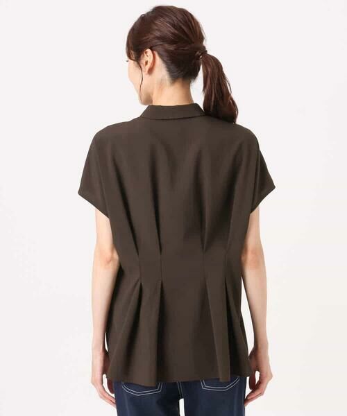MK MICHEL KLEIN / エムケーミッシェルクラン シャツ・ブラウス | [洗える]リネンライクストレッチ ウエストタックデザイン衿付きブラウス | 詳細16