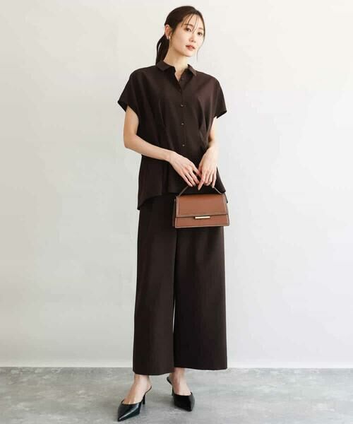 MK MICHEL KLEIN / エムケーミッシェルクラン シャツ・ブラウス | [洗える]リネンライクストレッチ ウエストタックデザイン衿付きブラウス | 詳細8