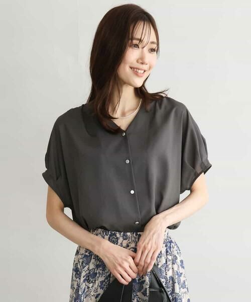 MK MICHEL KLEIN / エムケーミッシェルクラン シャツ・ブラウス | [洗える]Vネックタックスリーブブラウス | 詳細11