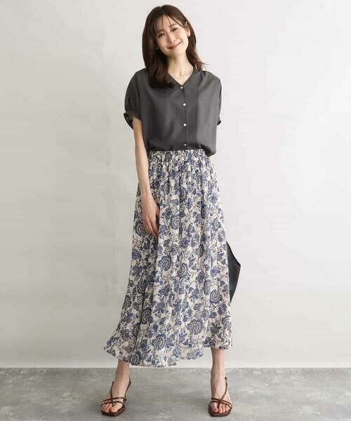 MK MICHEL KLEIN / エムケーミッシェルクラン シャツ・ブラウス | [洗える]Vネックタックスリーブブラウス | 詳細14