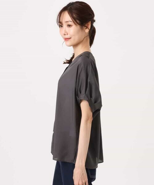 MK MICHEL KLEIN / エムケーミッシェルクラン シャツ・ブラウス | [洗える]Vネックタックスリーブブラウス | 詳細16