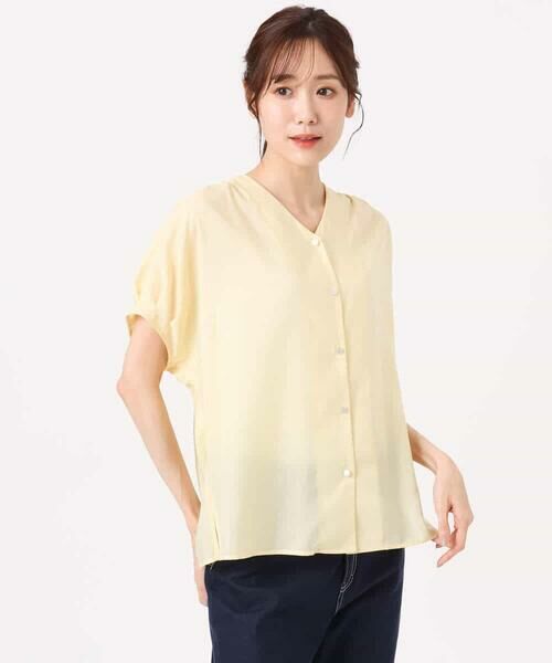 MK MICHEL KLEIN / エムケーミッシェルクラン シャツ・ブラウス | [洗える]Vネックタックスリーブブラウス | 詳細24