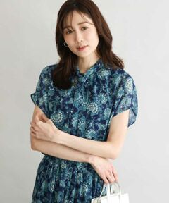 MK MICHEL KLEIN / エムケーミッシェルクラン シャツ・ブラウス | [洗える]更紗プリント花柄シフォンブラウス/前後2way