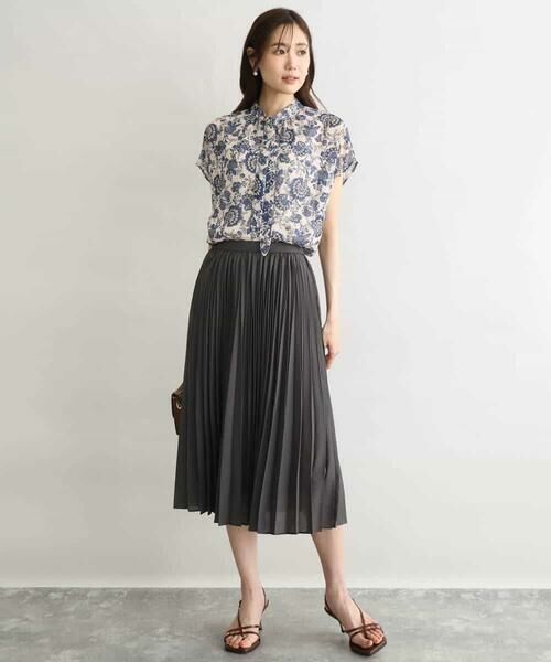 MK MICHEL KLEIN / エムケーミッシェルクラン シャツ・ブラウス | [洗える]更紗プリント花柄シフォンブラウス/前後2way | 詳細10