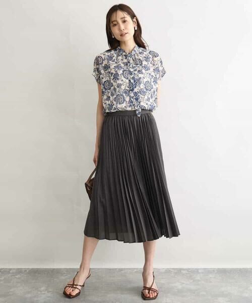 MK MICHEL KLEIN / エムケーミッシェルクラン シャツ・ブラウス | [洗える]更紗プリント花柄シフォンブラウス/前後2way | 詳細11