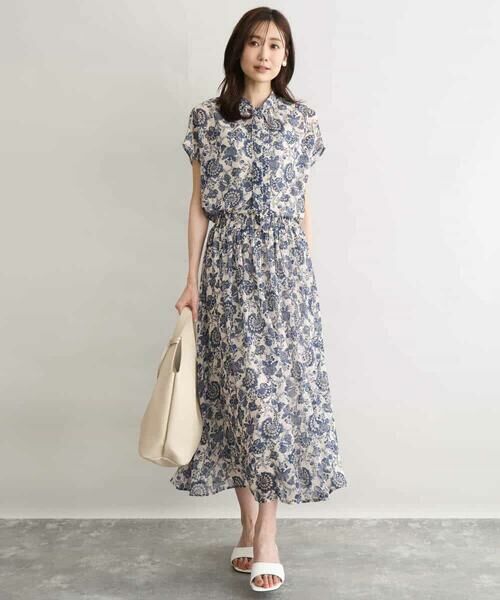 MK MICHEL KLEIN / エムケーミッシェルクラン シャツ・ブラウス | [洗える]更紗プリント花柄シフォンブラウス/前後2way | 詳細12