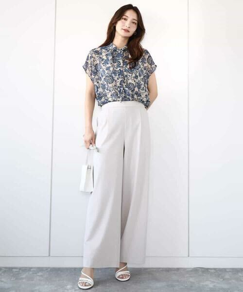 MK MICHEL KLEIN / エムケーミッシェルクラン シャツ・ブラウス | [洗える]更紗プリント花柄シフォンブラウス/前後2way | 詳細15