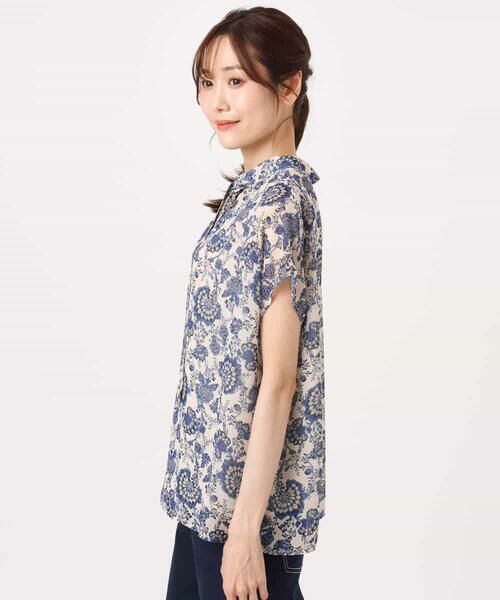 MK MICHEL KLEIN / エムケーミッシェルクラン シャツ・ブラウス | [洗える]更紗プリント花柄シフォンブラウス/前後2way | 詳細19