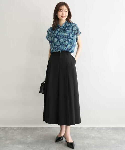 MK MICHEL KLEIN / エムケーミッシェルクラン シャツ・ブラウス | [洗える]更紗プリント花柄シフォンブラウス/前後2way | 詳細2