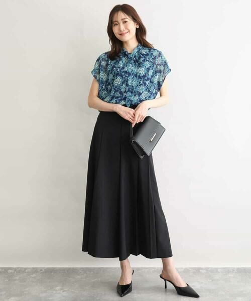 MK MICHEL KLEIN / エムケーミッシェルクラン シャツ・ブラウス | [洗える]更紗プリント花柄シフォンブラウス/前後2way | 詳細4