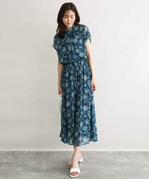 MK MICHEL KLEIN / エムケーミッシェルクラン シャツ・ブラウス | [洗える]更紗プリント花柄シフォンブラウス/前後2way | 詳細5