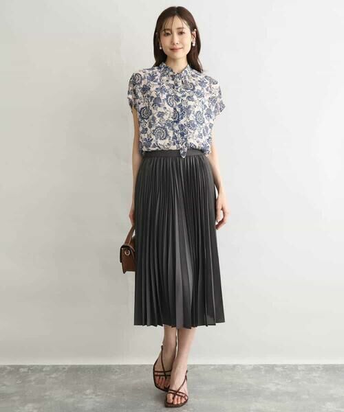 MK MICHEL KLEIN / エムケーミッシェルクラン シャツ・ブラウス | [洗える]更紗プリント花柄シフォンブラウス/前後2way | 詳細9