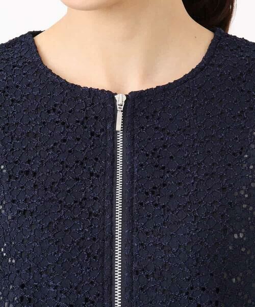 MK MICHEL KLEIN / エムケーミッシェルクラン その他アウター | 花柄ラッセルレースジップアップブルゾン/洗える | 詳細12