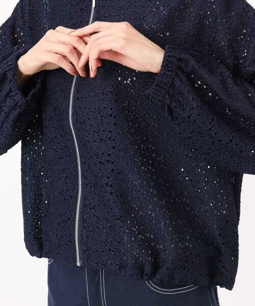 MK MICHEL KLEIN / エムケーミッシェルクラン その他アウター | 花柄ラッセルレースジップアップブルゾン/洗える | 詳細15