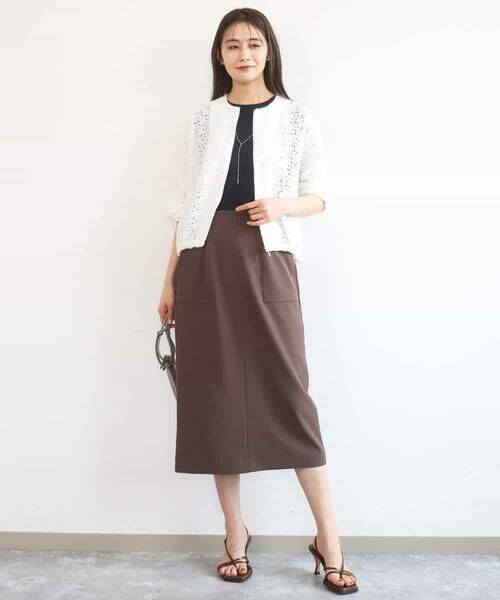 MK MICHEL KLEIN / エムケーミッシェルクラン その他アウター | 花柄ラッセルレースジップアップブルゾン/洗える | 詳細2