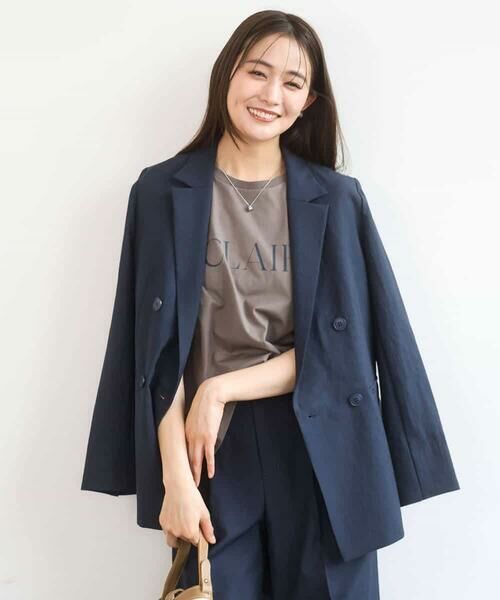 MK MICHEL KLEIN / エムケーミッシェルクラン テーラードジャケット | バイオヴィンテージツイル ダブルブレストジャケット/接触冷感/UVカット/速乾/洗える | 詳細1