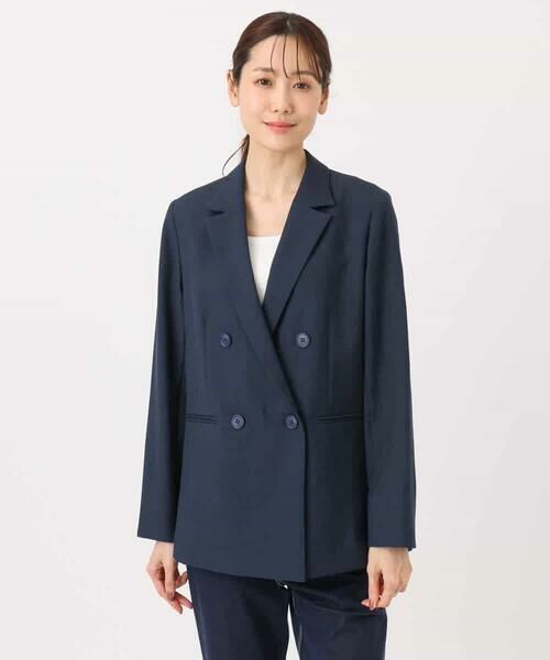 MK MICHEL KLEIN / エムケーミッシェルクラン テーラードジャケット | バイオヴィンテージツイル ダブルブレストジャケット/接触冷感/UVカット/速乾/洗える | 詳細24