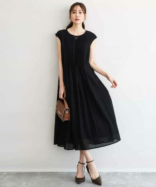 MK MICHEL KLEIN / エムケーミッシェルクラン ロング・マキシ丈ワンピース | [洗える]幾何柄レースAラインワンピース | 詳細12