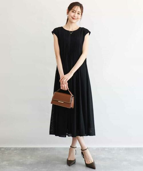 MK MICHEL KLEIN / エムケーミッシェルクラン ロング・マキシ丈ワンピース | [洗える]幾何柄レースAラインワンピース | 詳細9