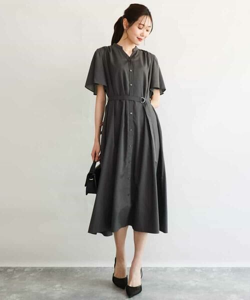 MK MICHEL KLEIN / エムケーミッシェルクラン ロング・マキシ丈ワンピース | [洗える]フレアースリーブ ベルト付きワンピース | 詳細2