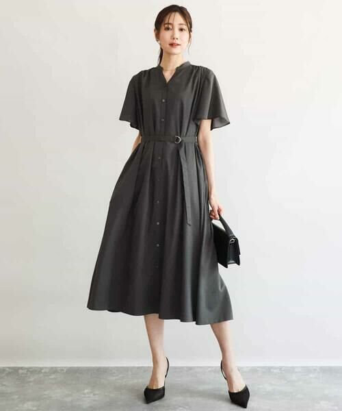 MK MICHEL KLEIN / エムケーミッシェルクラン ロング・マキシ丈ワンピース | [洗える]フレアースリーブ ベルト付きワンピース | 詳細3