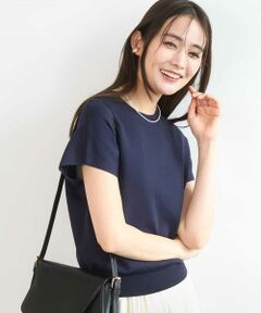 MK MICHEL KLEIN / エムケーミッシェルクラン ニット・セーター | フレンチスリーブニット/接触冷感/UVカット/洗える