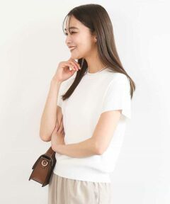 MK MICHEL KLEIN / エムケーミッシェルクラン ニット・セーター | フレンチスリーブニット/接触冷感/UVカット/洗える