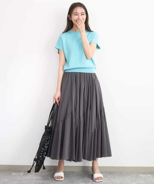 MK MICHEL KLEIN / エムケーミッシェルクラン ニット・セーター | フレンチスリーブニット/接触冷感/UVカット/洗える | 詳細3