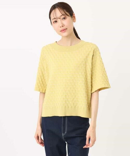 MK MICHEL KLEIN / エムケーミッシェルクラン ニット・セーター | ブロック調クロップド丈ニット/UVカット/洗える | 詳細14