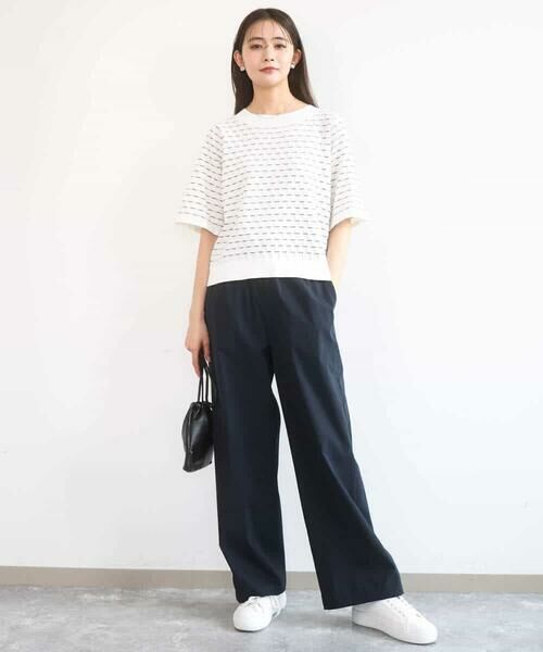 MK MICHEL KLEIN / エムケーミッシェルクラン ニット・セーター | ブロック調クロップド丈ニット/UVカット/洗える | 詳細21
