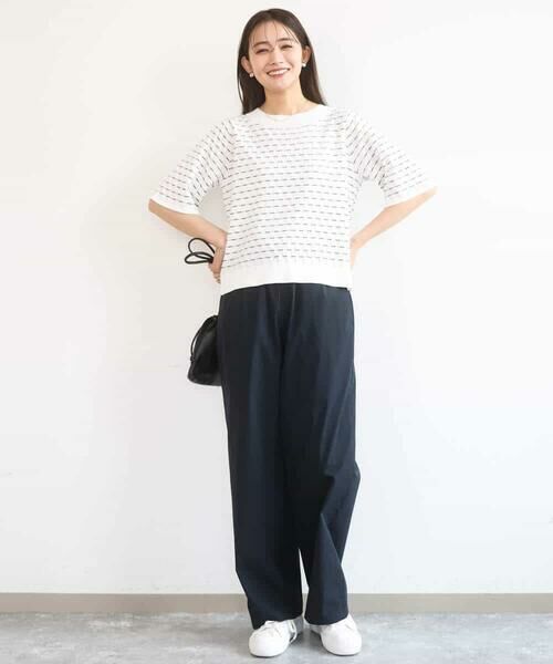 MK MICHEL KLEIN / エムケーミッシェルクラン ニット・セーター | ブロック調クロップド丈ニット/UVカット/洗える | 詳細22