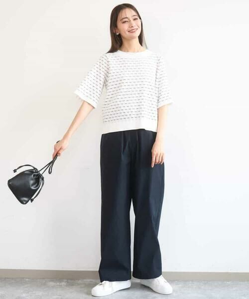 MK MICHEL KLEIN / エムケーミッシェルクラン ニット・セーター | ブロック調クロップド丈ニット/UVカット/洗える | 詳細23