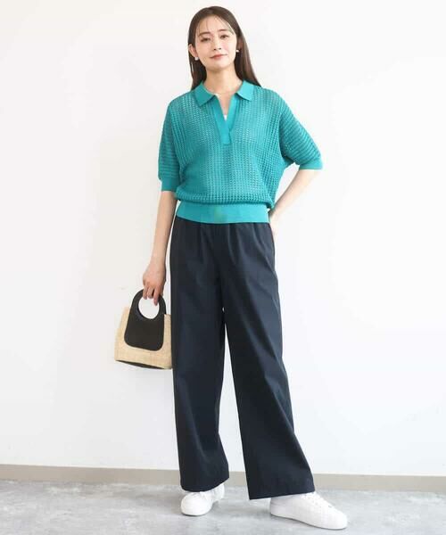 MK MICHEL KLEIN / エムケーミッシェルクラン ニット・セーター | レーシー柄編み衿付きニット/洗える | 詳細11