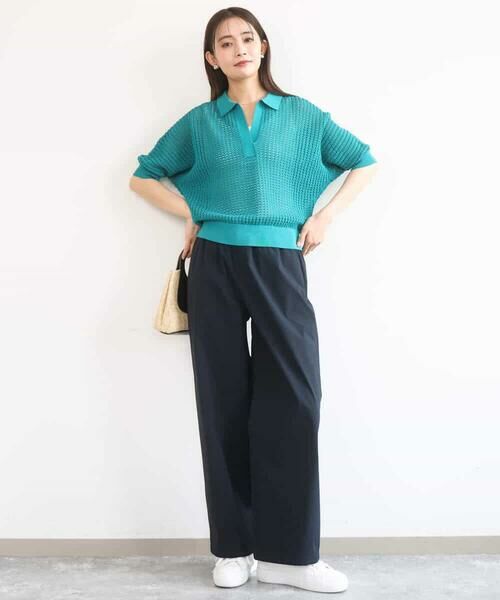 MK MICHEL KLEIN / エムケーミッシェルクラン ニット・セーター | レーシー柄編み衿付きニット/洗える | 詳細13