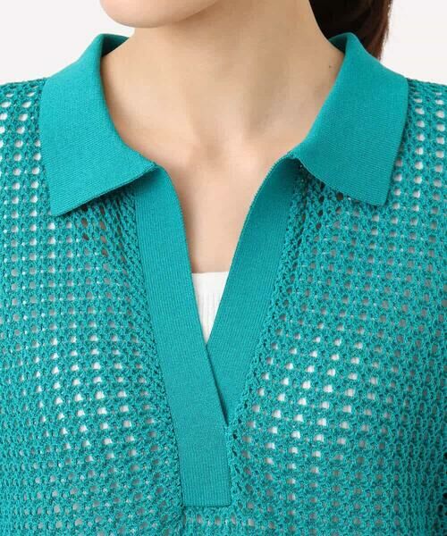 MK MICHEL KLEIN / エムケーミッシェルクラン ニット・セーター | レーシー柄編み衿付きニット/洗える | 詳細17