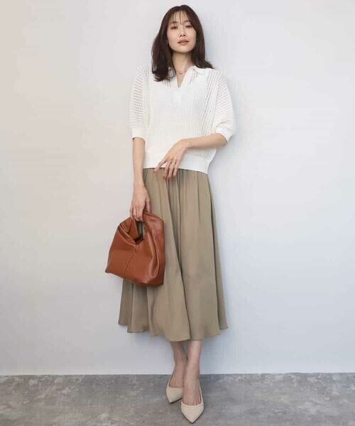 MK MICHEL KLEIN / エムケーミッシェルクラン ニット・セーター | レーシー柄編み衿付きニット/洗える | 詳細8