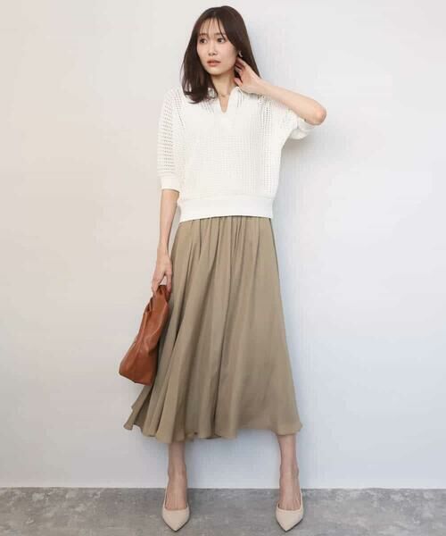 MK MICHEL KLEIN / エムケーミッシェルクラン ニット・セーター | レーシー柄編み衿付きニット/洗える | 詳細9