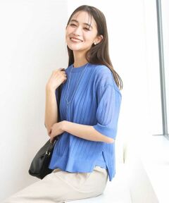 MK MICHEL KLEIN / エムケーミッシェルクラン ニット・セーター | ワイドリブシアーニット×タンクトップ ツインセット/洗える