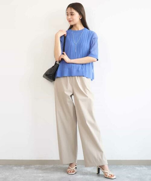 MK MICHEL KLEIN / エムケーミッシェルクラン ニット・セーター | ワイドリブシアーニット×タンクトップ ツインセット/洗える | 詳細17