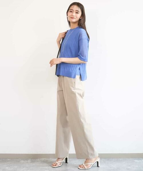 MK MICHEL KLEIN / エムケーミッシェルクラン ニット・セーター | ワイドリブシアーニット×タンクトップ ツインセット/洗える | 詳細18