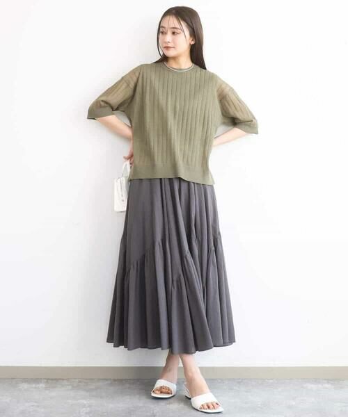 MK MICHEL KLEIN / エムケーミッシェルクラン ニット・セーター | ワイドリブシアーニット×タンクトップ ツインセット/洗える | 詳細2