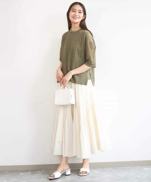 MK MICHEL KLEIN / エムケーミッシェルクラン ニット・セーター | ワイドリブシアーニット×タンクトップ ツインセット/洗える | 詳細7