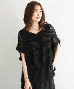 MK MICHEL KLEIN / エムケーミッシェルクラン ニット・セーター | [洗える]メッシュ編みニットベスト×タンクトップ ツインセット