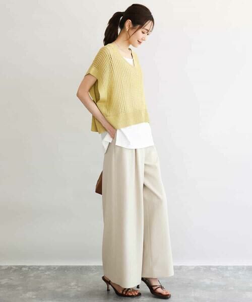 MK MICHEL KLEIN / エムケーミッシェルクラン ニット・セーター | [洗える]メッシュ編みニットベスト×タンクトップ ツインセット | 詳細12