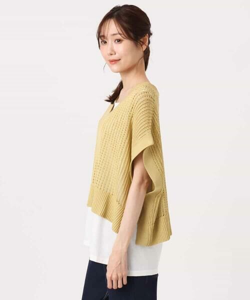 MK MICHEL KLEIN / エムケーミッシェルクラン ニット・セーター | [洗える]メッシュ編みニットベスト×タンクトップ ツインセット | 詳細14