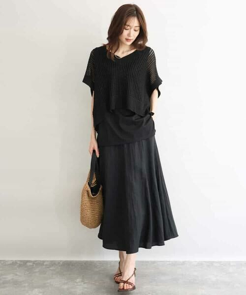 MK MICHEL KLEIN / エムケーミッシェルクラン ニット・セーター | [洗える]メッシュ編みニットベスト×タンクトップ ツインセット | 詳細3